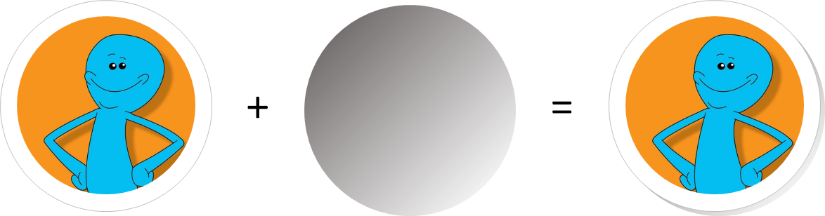 The profile picture and border are placed on top of a misaligned gradient that acts as a shadow