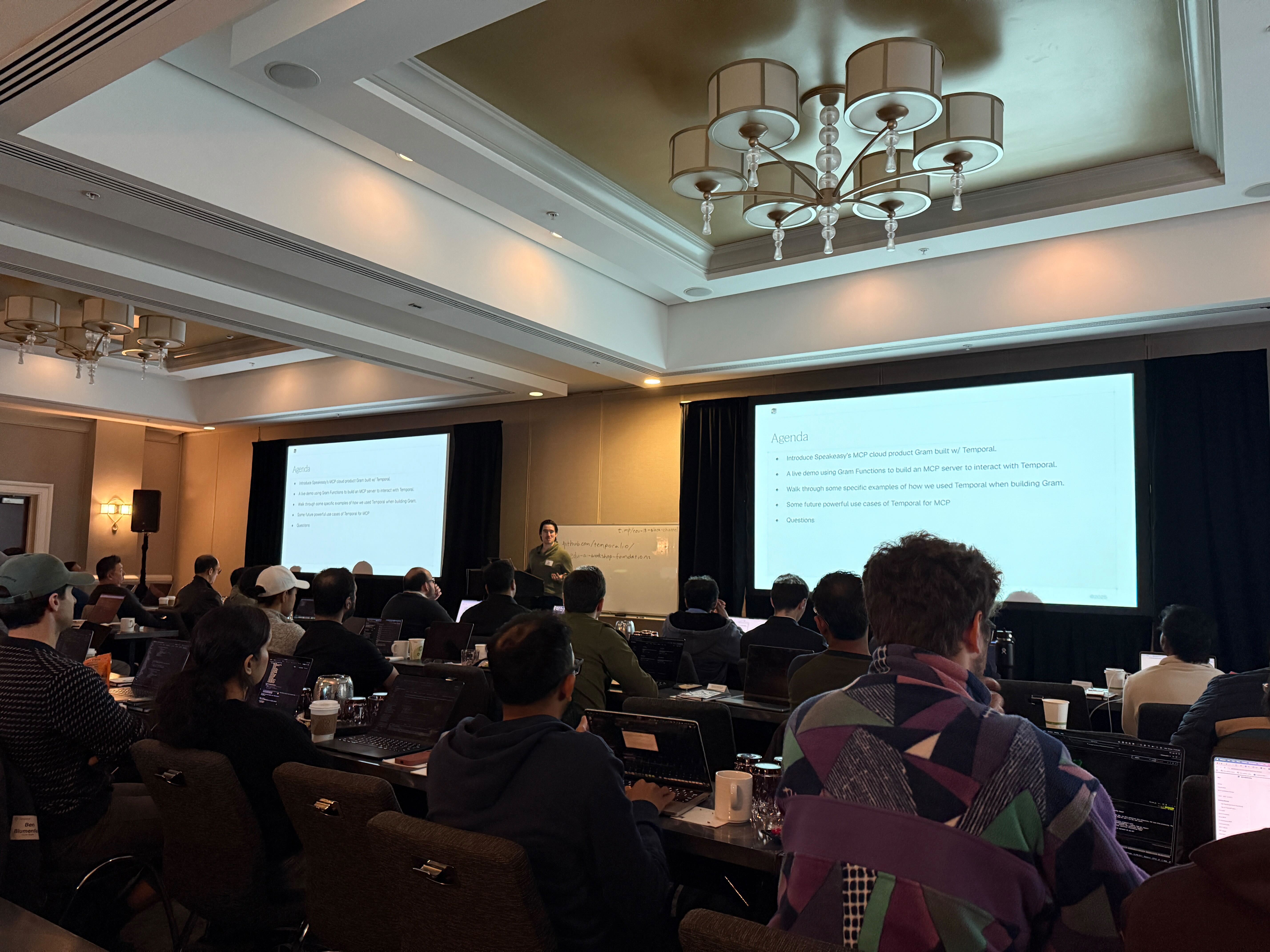 Ryan Albert (Speakeasy) presenting how Temporal is used to power MCP servers at Speakeasy