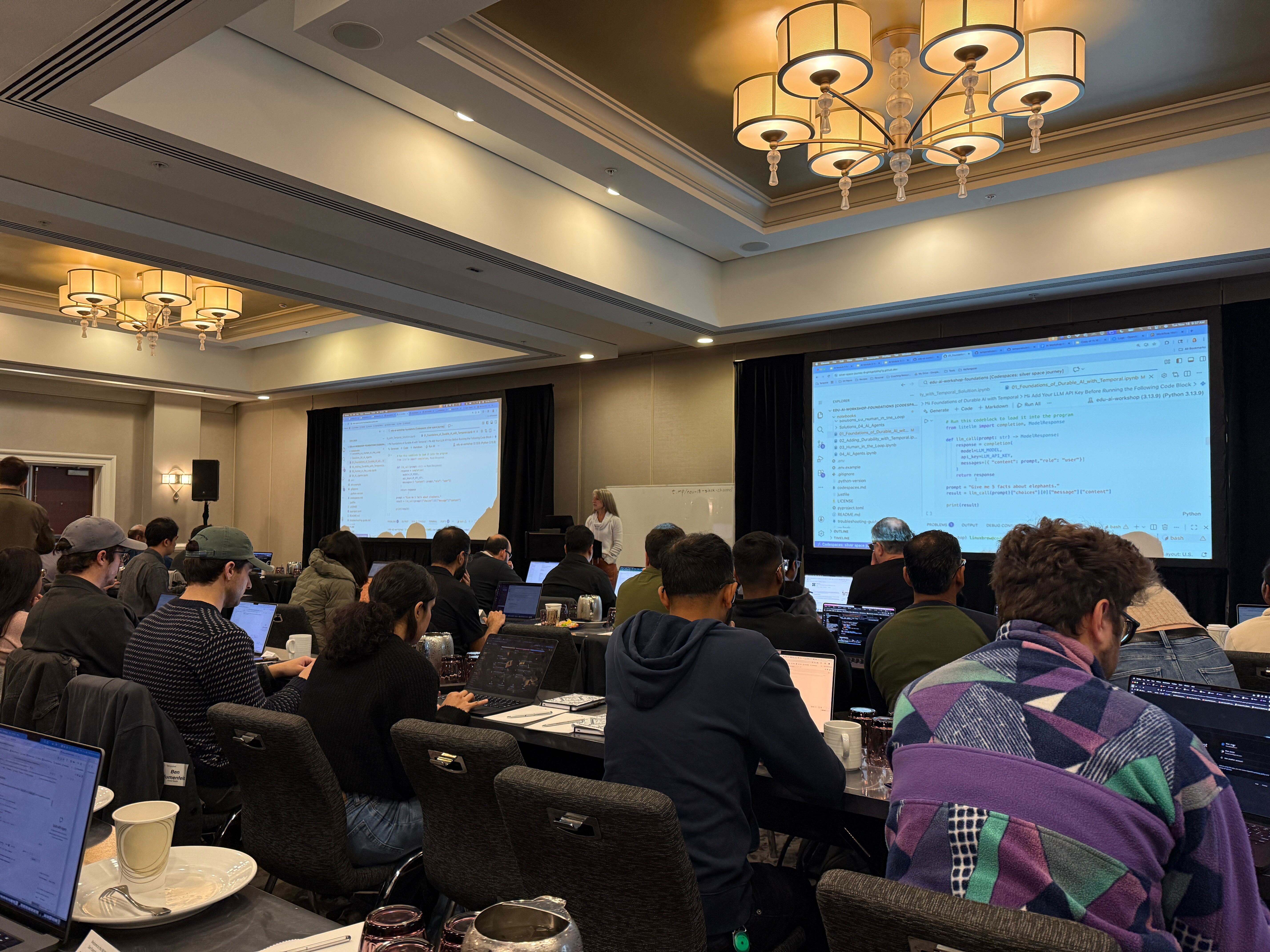 Cornelia Davis presenting the Foundations of GenAI Applications & Temporal workshop